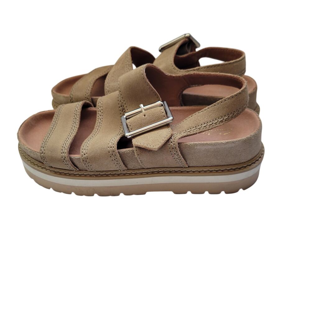Clarks Orianna Over Tan Suede Chunky Sandals Size 8  7526-2956 - Picture 2 of 6